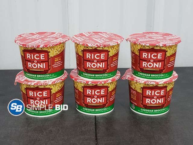 Lot 58-71976 - Lot of (6) ) Rice-A-Roni, Cheddar Broccoli Rice, 2.11 oz Cup, Quick Cook Microwave Cup - unopened - ...