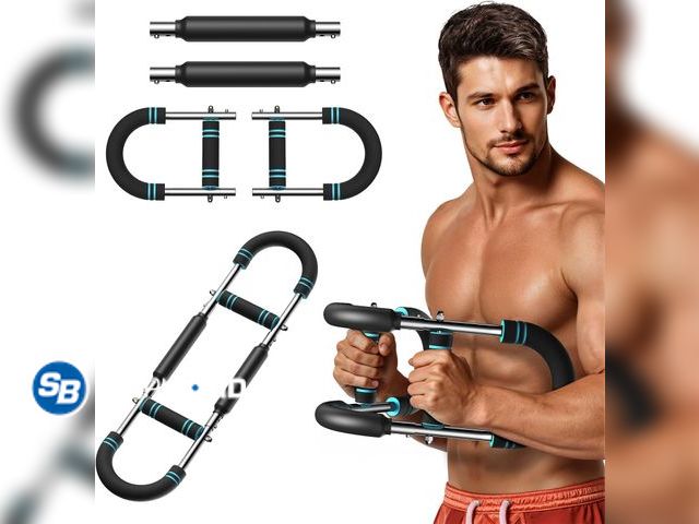 Lot 58-77013 - New Adjustable Power Twister Bar, 40-100lb Resistance Arm Trainer, Portable Chest and Shoulder Worko...