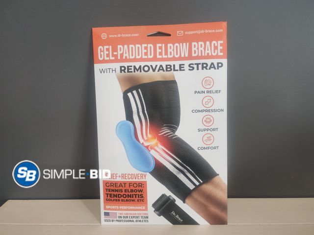 Lot 58-26283 - New DR. BRACE® Elite Elbow Brace Support, Breathable Elbow Compression Sleeve with Gel Pad for Golfe...