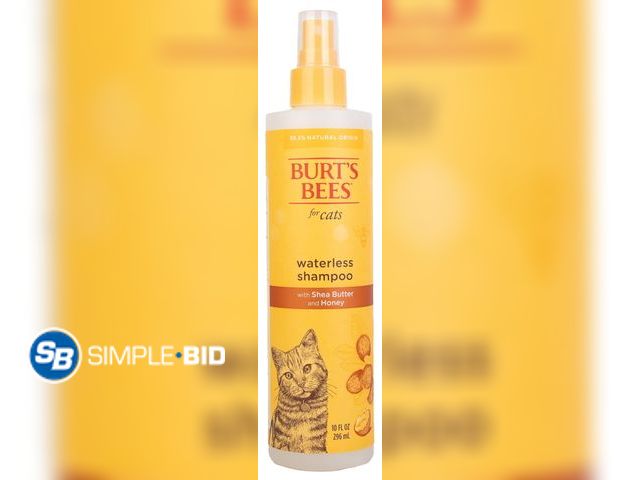 Lot 58-50937 - New Burt's Bees Natural Cat Care Waterless Dry Shampoo with Shea Butter &amp; Honey for Cats10 oz Sp...