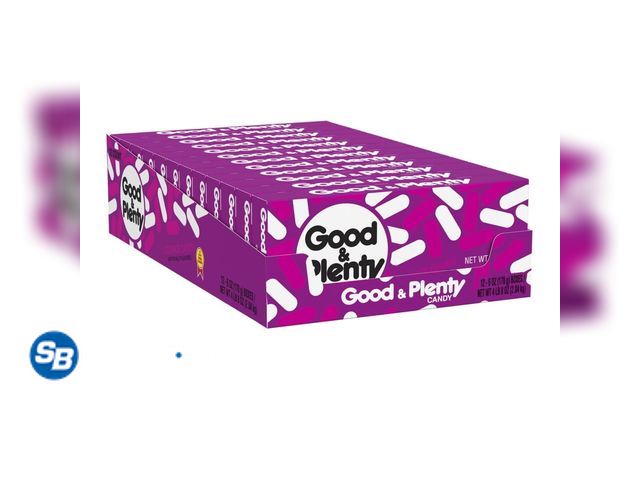 Lot 58-66777 - Good &amp; Plenty Licorice Candy - 6-oz. Theater Box --- 12 BOXES - unopened - expired