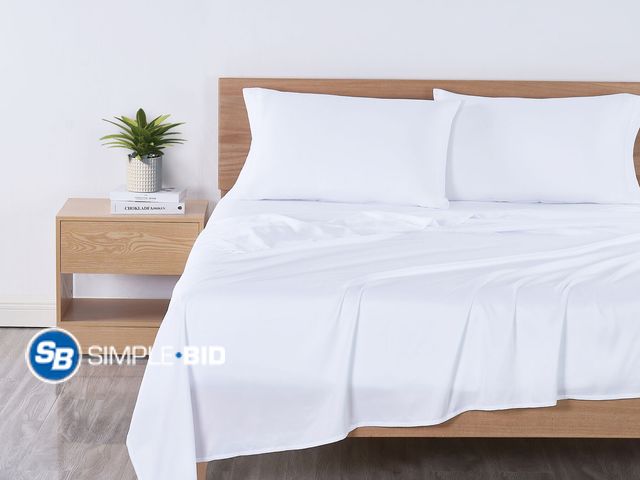 Lot 58-33732 - New Mainstays Basic Value Microfiber Bed Sheet Set, Queen, White, 4 Piece