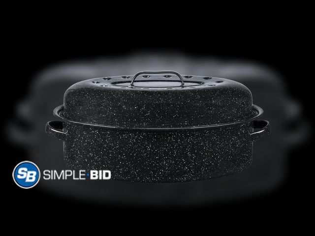 Lot 58-58967 - New Granite Ware 18" Covered Oval Roaster, 15 Pound Capacity, Roasting Pan