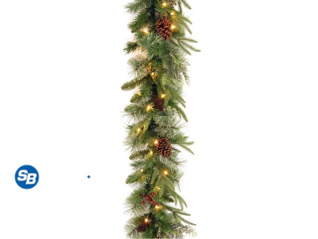 Lot 58-26985 - New National Tree Company Pre-Lit Feel Real® Artificial Christmas Garland, Green, Colonial Fir, Dual...