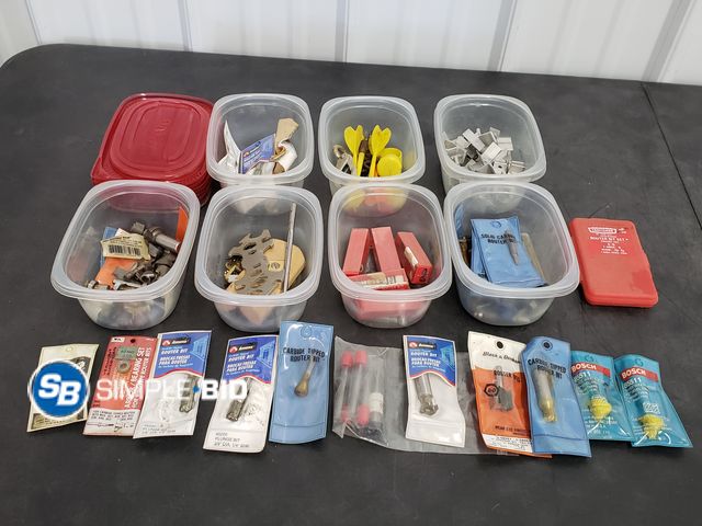 Lot 58-75699 - Box full of Glad Containers filled with Various tools, Screws, and more