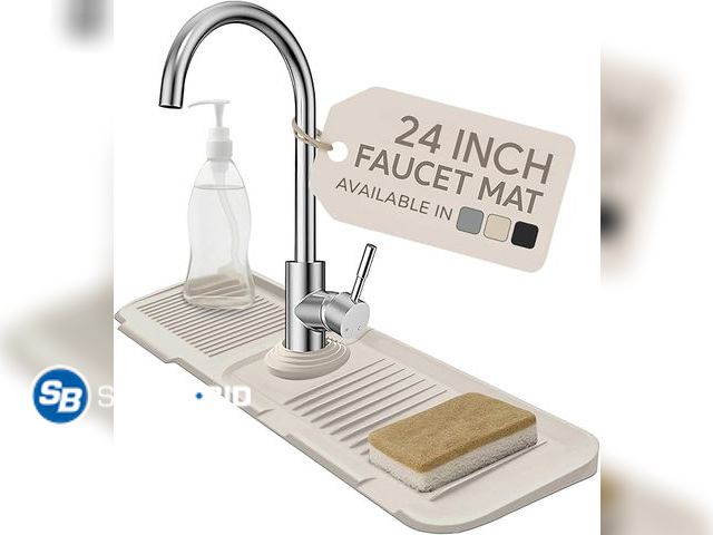 Lot 58-38075 - New 24” Silicone Faucet Mat For Kitchen Sink, Kitchen Sink Splash Guard Behind Faucet, Kitchen Fauce...