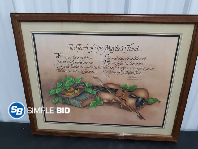 Lot 58-67424 - Decorative Framed The Touch of the Master's Hand Wall Art - approx. 31" x 24"