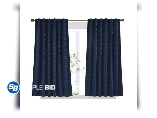 Lot 58-72159 - New Better Homes &amp; Gardens Jacquard Velvet Blackout Rod Pocket/Back Tab Single Curtain Panel, 1-...