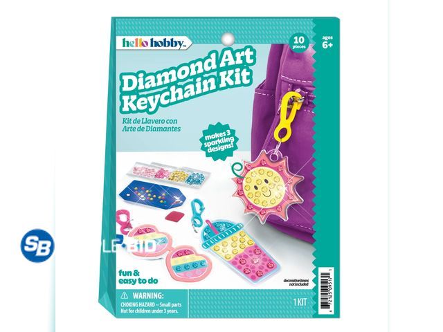 Lot 58-67907 - New Hello Hobby Diamond Art Keychain Craft Kit, Kids Arts and Crafts