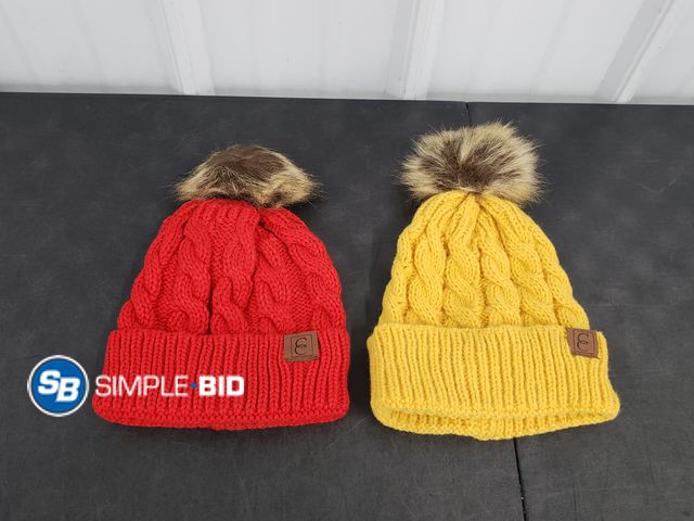 Lot 58-72110 - Lot of (2) New Women's Winter Hats - Super cute