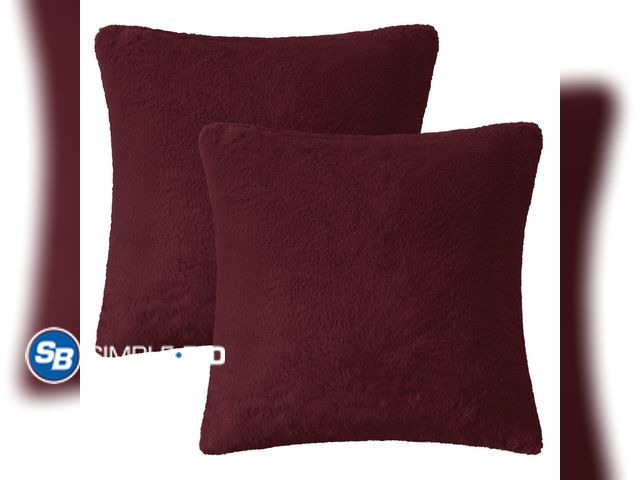 Lot 58-33257 - Lot of (2) New packages of L&amp;M Plush Throw Pillow Covers 20×20,Fluffy Decorative Pillow Covers w...