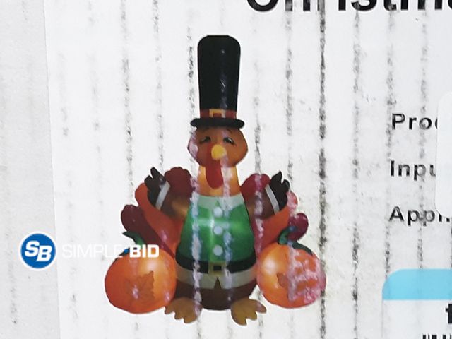 Lot 58-33205 - New MorTime 6 FT Thanksgiving Inflatable Turkey, Blow up Lighted Turkey Decor with LED Lights for Fa...