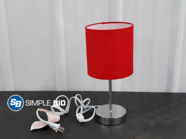 Lot 58-37220 - Small Table Lamp with Red Shade