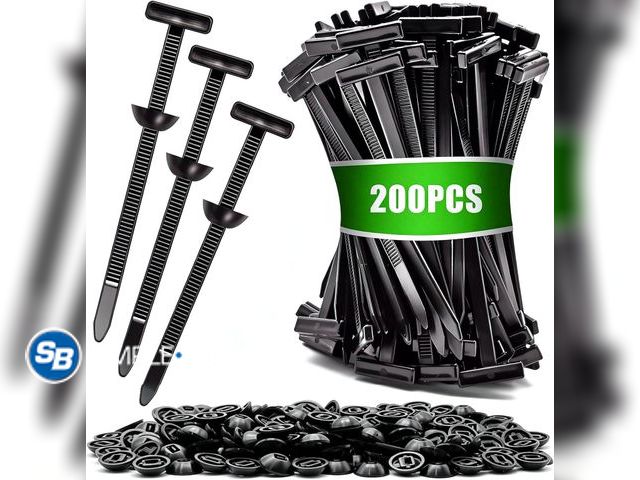 Lot 58-83335 - New 200pcs Nylon Universal Cable Tie Buckle, Heavy Duty Self-Locking Zip Ties with Pin&amp;Button De...