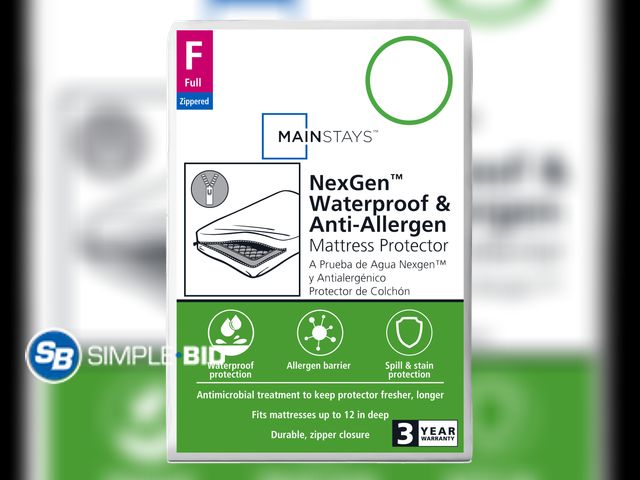 Lot 58-27204 - New Mainstays NexGen Waterproof Anti-Allergen Zippered Mattress Protector, Full