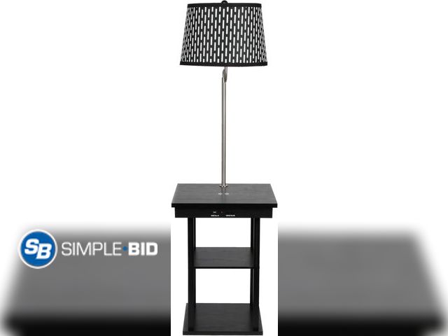 Lot 58-28535 - New Brightech Madison w. Table &amp; Lamp Combo, Desk Lamp with Wireless Charging Pad and USB Port, ...