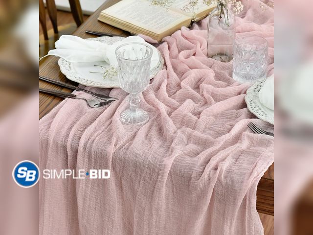 Lot 58-40518 - New Artoid Mode Boho Cheesecloth Gauze Rouge Wedding Table Runner, 160 Inch Seasonal Fabric Kitchen ...