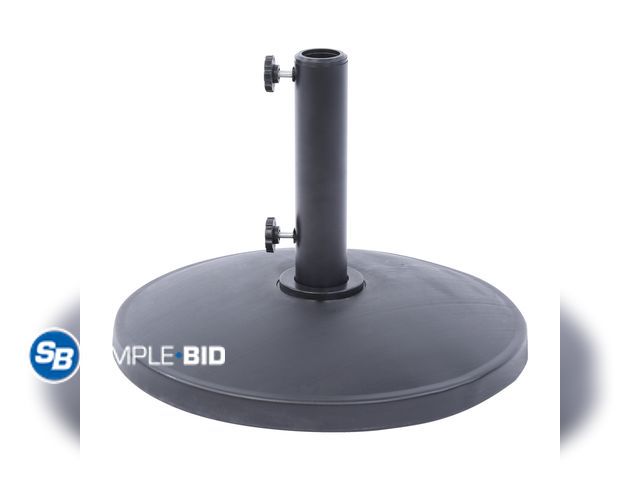 Lot 58-21640 - New Westin Outdoor Round Resin Concrete Umbrella Base Weight, Black