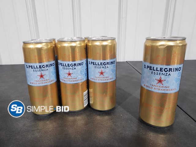 Lot 58-24166 - S PELLEGRINO! Lot of (8) S. Pellegrino Tangerine and wild strawberry 11.15 fl oz each - unopened - o...