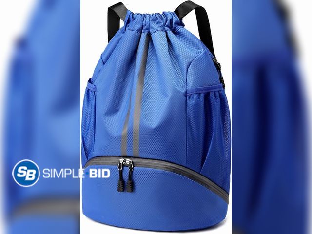 Lot 58-58037 - New Hoedia Sports Drawstring Backpack - String Swim Gym Bag with Shoes Compartment and Wet Proof Poc...