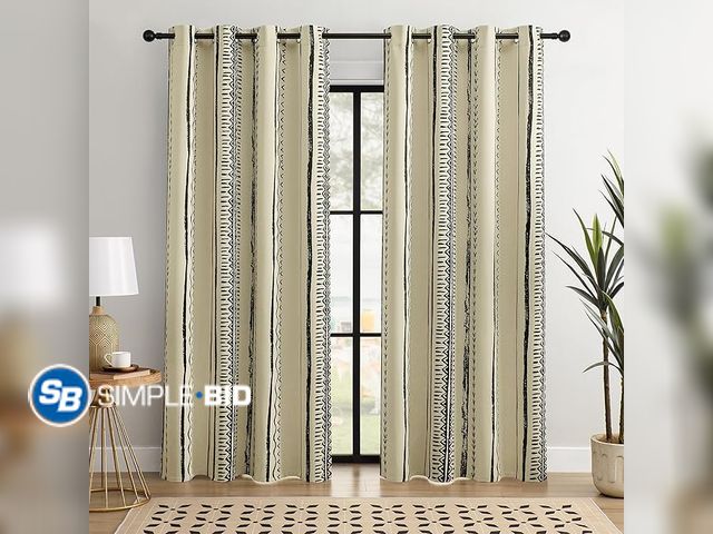 Lot 58-53694 - BOHOMOCASA African Afrocentric Tribal Blackout Curtains – Elegant Design for 100% Blackout, Thermal ...