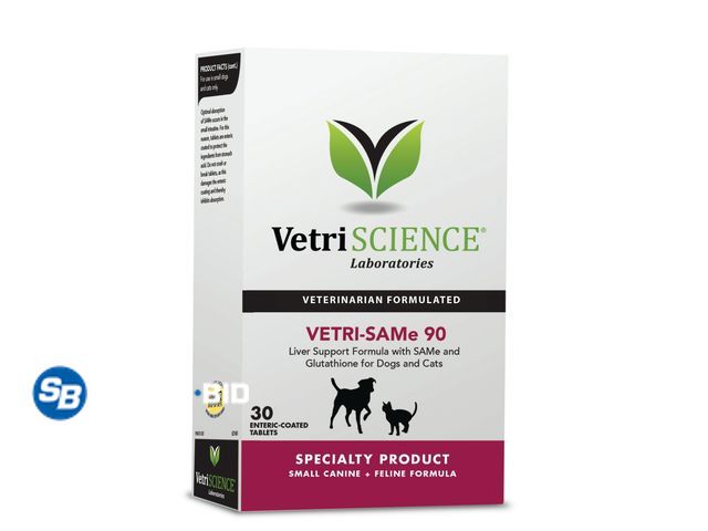 Lot 58-68431 - New VetriScience Vetri-SAMe 90 mg, Liver Support for Dogs &amp; Cats, 30 tablets