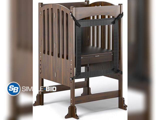 Lot 58-27709 - TOETOL Folding Toddler Step Stool for Kids Kitchen Standing Tower , Bamboo Kids Helper Stool Adjusta...