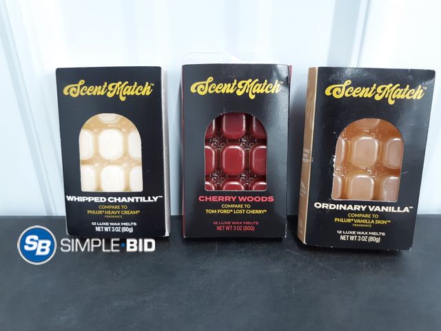 Lot 58-67925 - Lot of (3) Scent Match Wax Melts - 12 In Each Pack - Ordinary Vanilla, Whipped Chantilly and Cherry ...