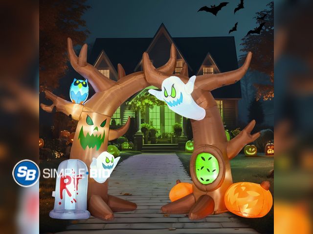 Lot 58-34927 - JOYIN 8 FT Halloween Inflatable Scary Tree Archway,Halloween Scary Tree Archway with Ghost Pumpkin T...