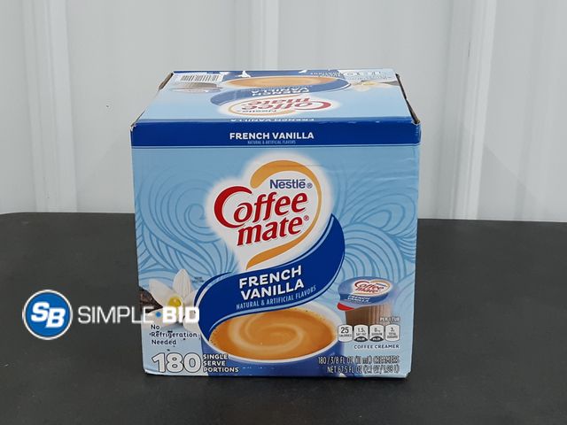 Lot 58-30367 - Nestle Coffee mate French Vanilla 180 single Serve portions - unopened
