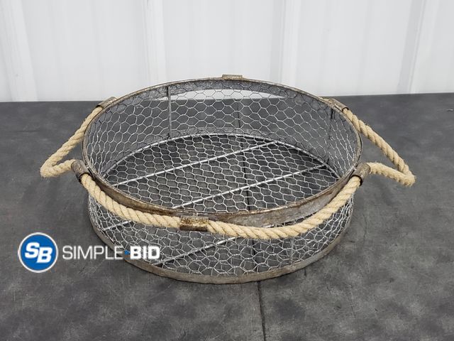 Lot 58-71431 - Decorative Galvanized Round with Burlap Wall Decor - Great for Wall or Table Decor