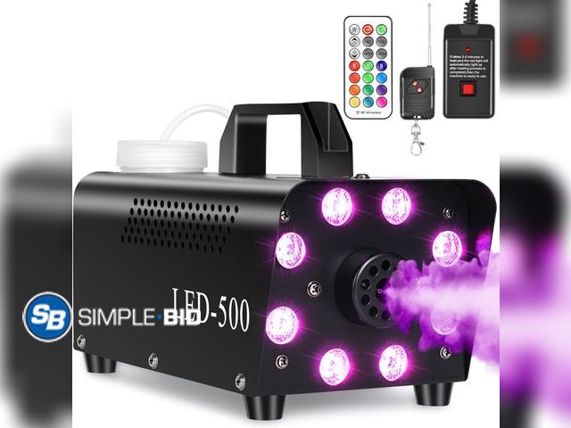Lot 58-39395 - New Indoor/Outdoor 500W Fog Machine with 13 Color LED Lights &amp; Wireless Remote