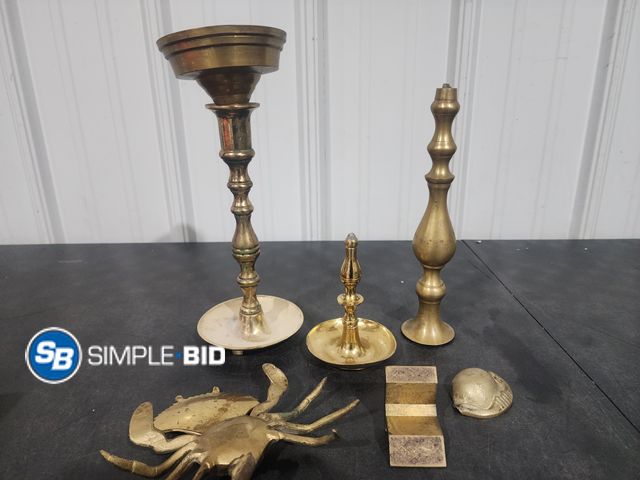 Lot 58-28930 - Lot of Brass Candle Sticks and more