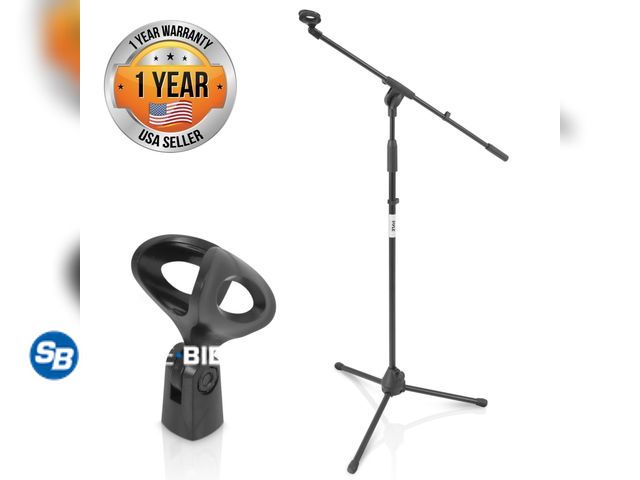 Lot 58-32884 - New Pyle Foldable Tripod Microphone Stand - Universal Mic Mount and Height Adjustable from 37.5'' to...