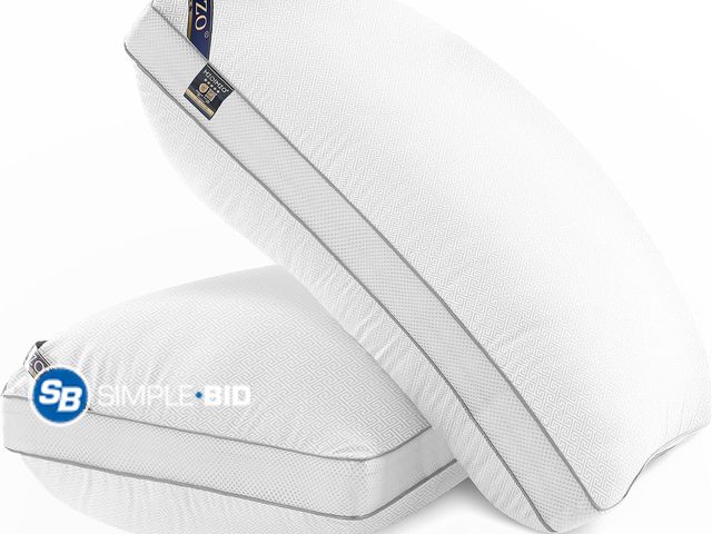 Lot 58-75902 - New MZOIMZO Luxury Comfy Hotel Collection Bed Pillows for Sleeping- Firm King Size Set of 2, Gussete...
