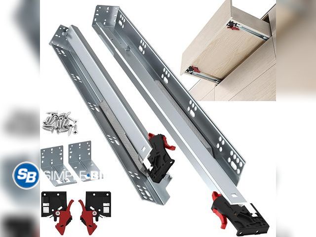 Lot 58-28567 - ToBeGreat 6 Pair Undermount Soft Close Drawer Slides 18 Inch 80 lb Load Capacity Full Extension Ball...