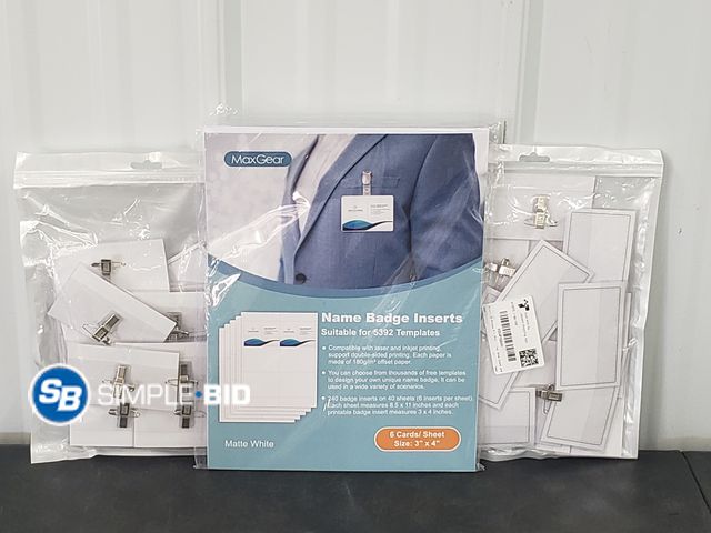 Lot 58-68462 - Lot of (40) New Badge Holders with Name Badge inserts