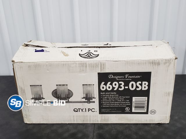 Lot 58-29566 - Designer Fountain Distinctive Lighting - Vanity Light - new Model - 6693-OSB