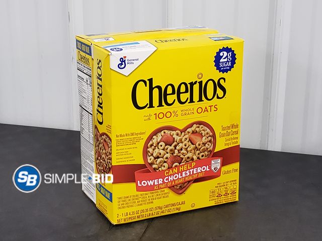 Lot 58-77279 - CHEERIOS! Toasted Grain oat Cereal - 2 boxes - unopened - expired