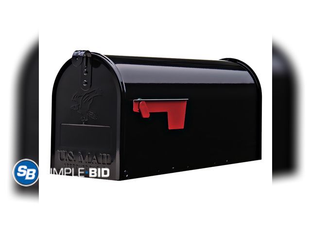 Lot 58-54817 - New Architectural Mailboxes Elite Galvanized Steel, Medium, Post-Mount Mailbox in Black