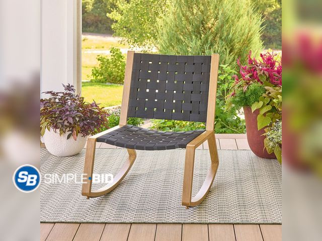 Lot 58-33561 - New Better Homes &amp; Gardens Ventura Steel Rocking Chair, Black