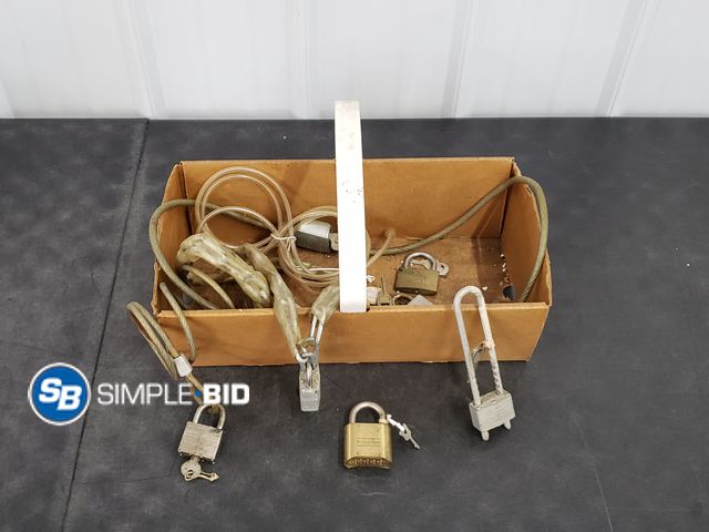 Lot 58-84211 - Box of Bicycle Locks and extra locks - used but in good condition