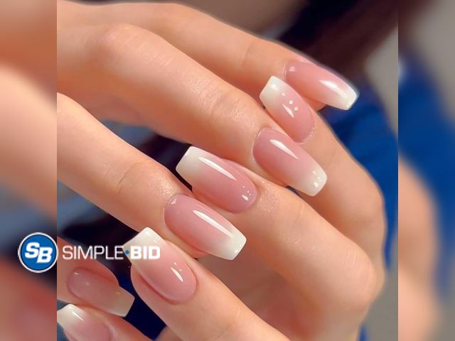 Lot 58-39980 - Lot of (5) Boxes of Press on Nails - French Tip 15 sozes 30 nail kit with accessories to go on the n...