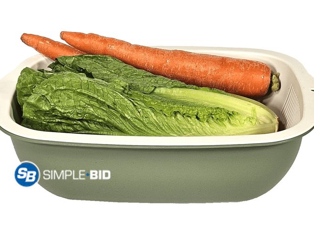 Lot 58-60335 - Cuisine Collection 7 QT Bowl &amp; Strainer Set - Sage - appears unused