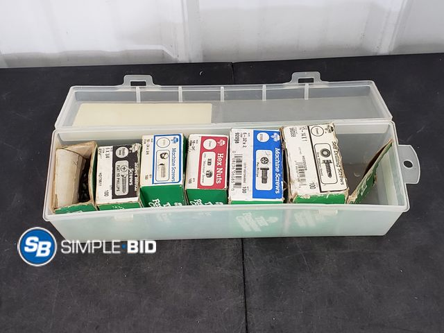 Lot 58-71880 - Lot of (6) Boxes of Fastner Screws and nuts - various styles and sizes - used but in good Condition