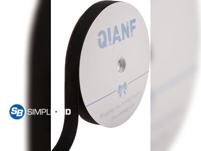 Lot 58-57979 - QIANF Vintage Black Velvet Ribbon, 1 Inch X 25Yd