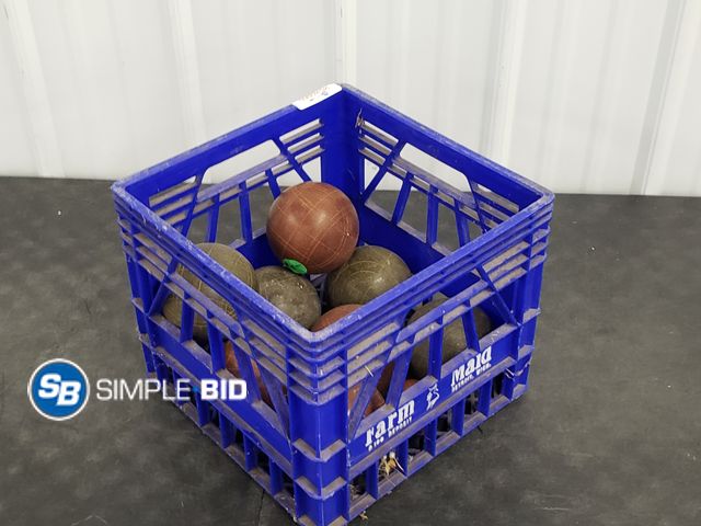 Lot 58-80960 - Crate Full of Bocce Balls - in good condition