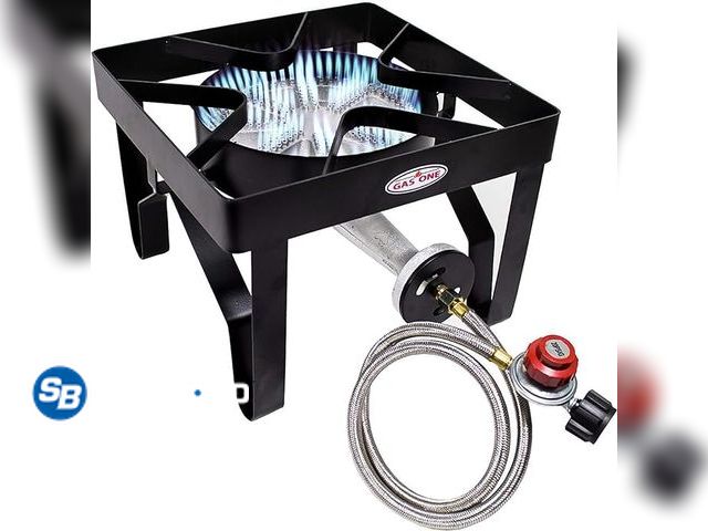 Lot 58-32980 - New GasOne 200K BTU Propane Burner – Heavy-Duty Propane Stove – Outdoor Burner with Adjustable 0-20P...