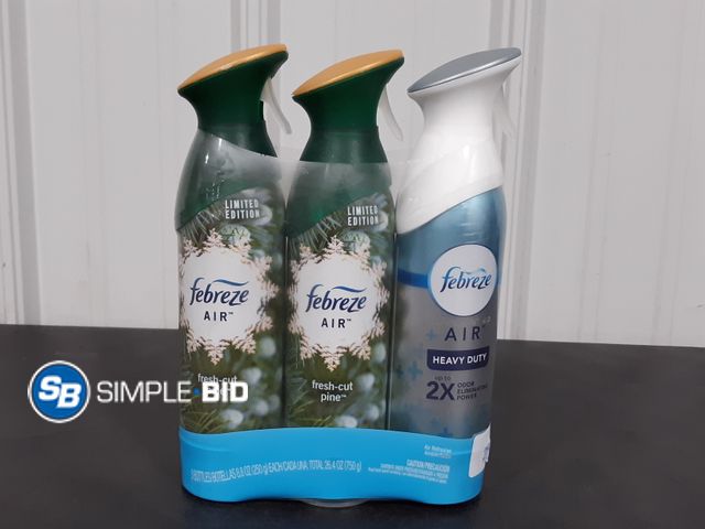 Lot 58-34756 - Febreze AIR -- set of (3) --Fresh Cut pine -- Febreze Air heavy duty - unopened