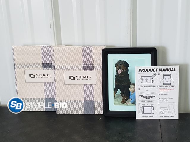 Lot 58-83334 - Lot of (3) New Vilkok Black 5x7 Picture Frame Fits 5x7 Photo or 4x6 with Mat, Acrylic Front &amp; Du...